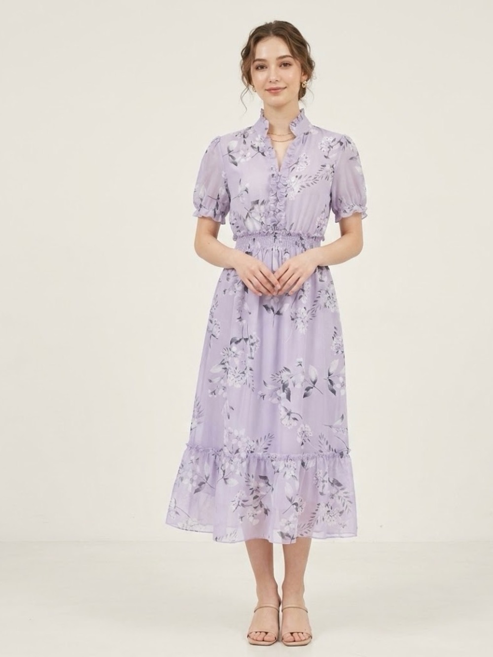 🌸 Kate And Lily Lavender Floral Preloved Dress Size 8 Cottagecore